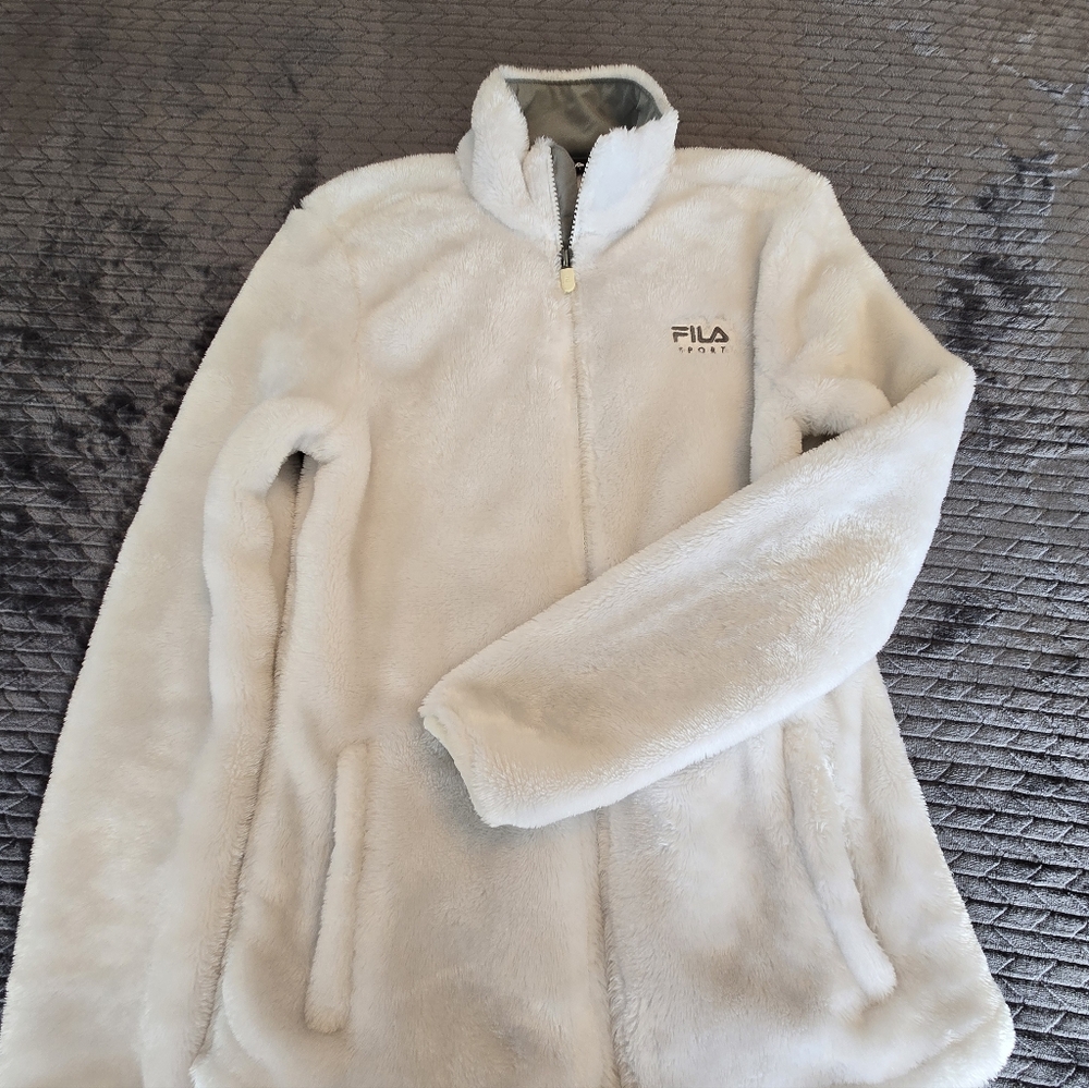 Fila Women's White Teddy Jacket